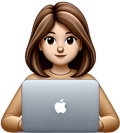 Memoji of me sitting at a computer